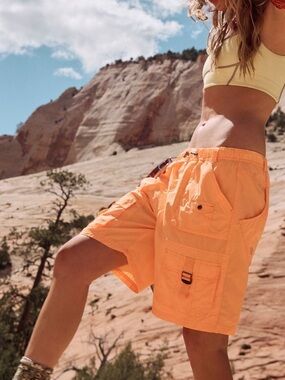 Free People Movement Women’s Green Utility Cargo Shorts